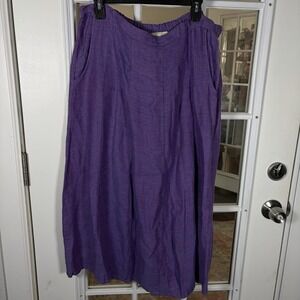 FLAX Purple Linen Maci Skirt M Havelock Art to Wear Boho Made In Lithuania